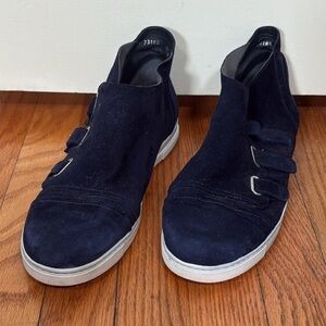 Stuart Weitzman Blue Suede Hi Top Shoes Sneakers Women's size 9.5